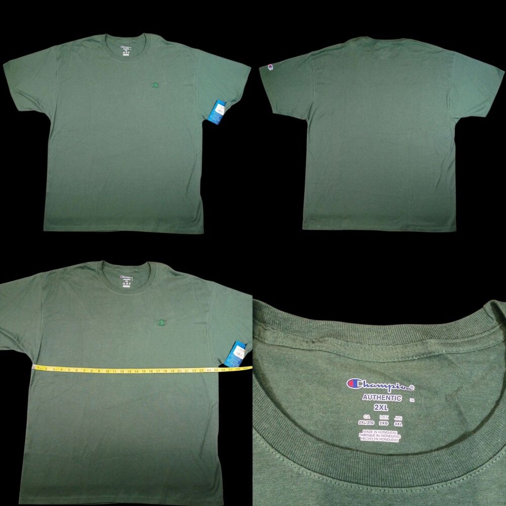 Champion Authentic Men's Jersey Tee Dark Green 2XL - NWT